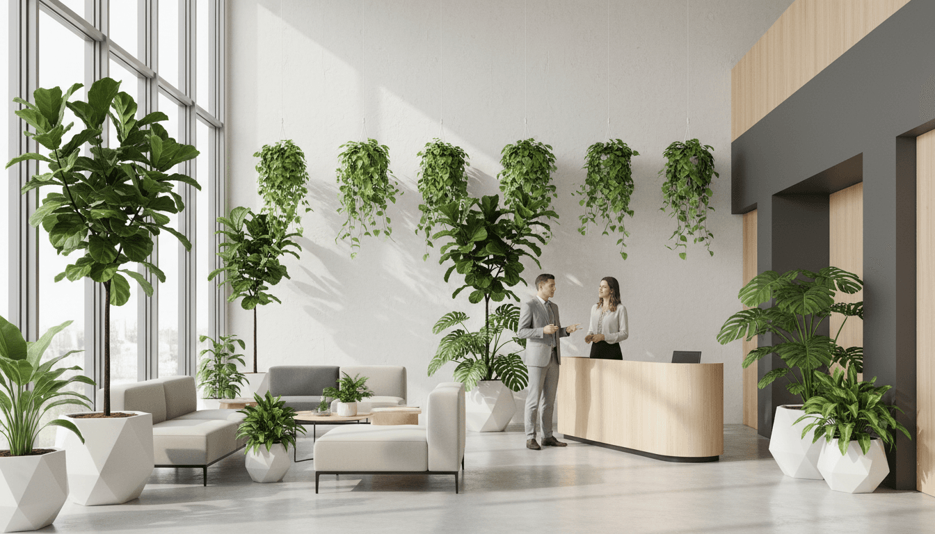 Ficus en espacio de oficina