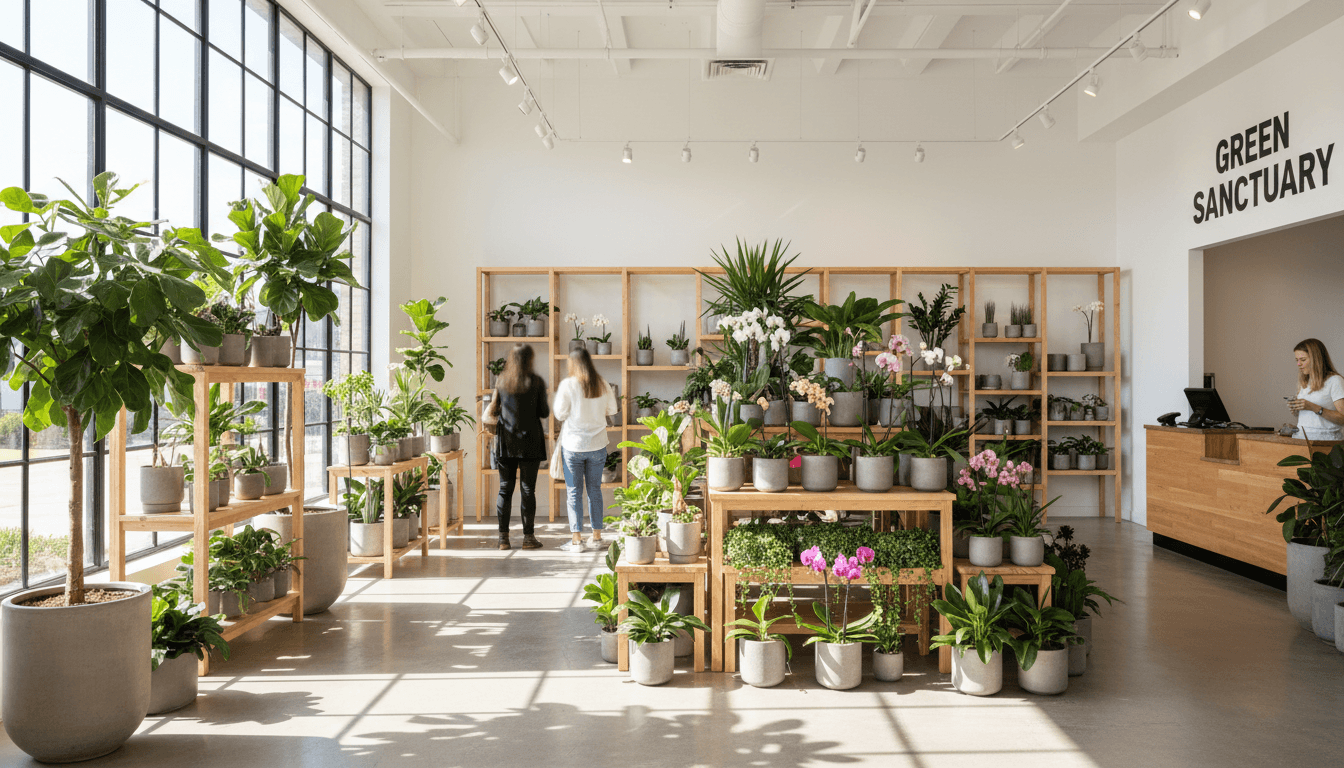 Variedad de plantas en tienda