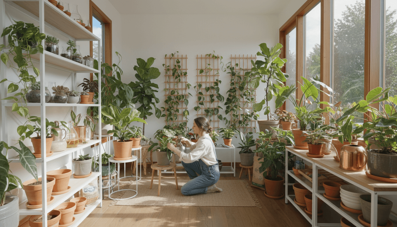 Plantas de interior en ventana