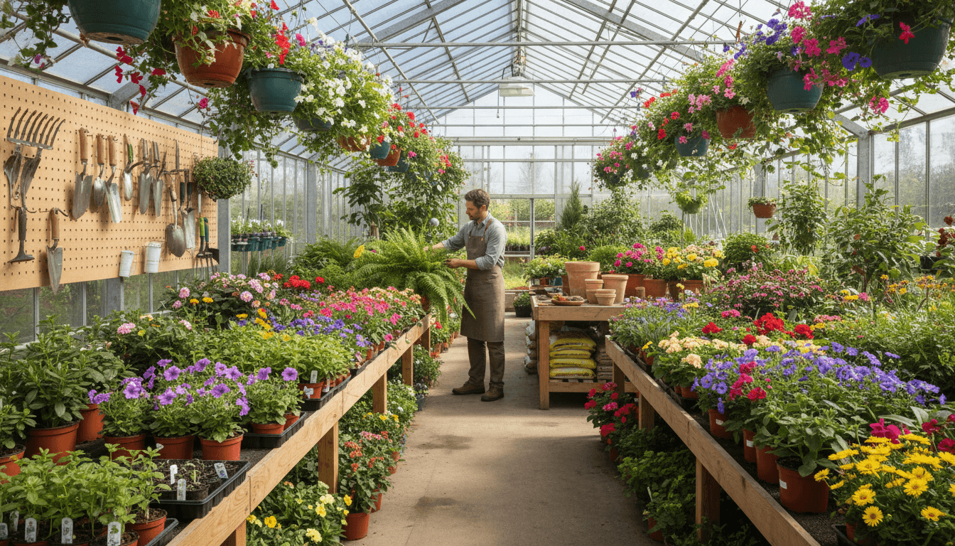 Plantas saludables en vivero